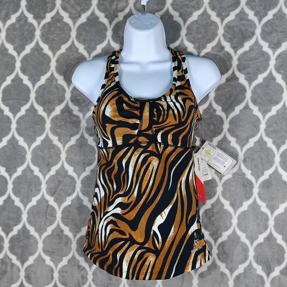Yoga Tank Top Built In Bra Women Size Medium Brown Black